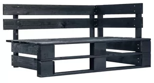Czarna ławka ogrodowa z palet - Bradley 3X 55x110x65 - Ławki ogrodowe - miniaturka - grafika 1