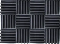 Inne akcesoria studyjne - DNA AM4 BK panel akustyczny zestaw 12 szt. czarny samoprzylepna pianka mata wygłuszająca - miniaturka - grafika 1