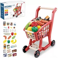 Zabawy w naśladowanie dorosłych - LUXMA Wózek koszyk na zakupy duży akcesoria 41el.668-100 668-100 - miniaturka - grafika 1