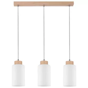 Spotlight Wisząca LAMPA loftowa BOSCO 1720360 szklana OPRAWA skandynawski ZWIS okrągłe tuby brzoza białe 1720360 - Lampy sufitowe - miniaturka - grafika 1