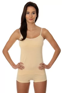 Brubeck, Koszulka damska, Camisole Comfort Cotton, beżowy, rozmiar M - Koszulki i topy damskie - miniaturka - grafika 1