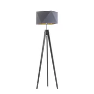 Lampy stojące - LYSNE, lampa podłogowa LAGOS, szary stalowy ze złotym wnętrzem - miniaturka - grafika 1