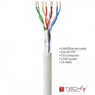 Pozostałe akcesoria sieciowe - Techly Kabel instalacyjny F/UTP Cat.5e drut 100% Miedź LSZH 305m szary - miniaturka - grafika 1