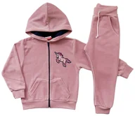 Moda i Uroda OUTLET - Dres welurowy z Jednorożcem dla Dziewczynki 104 pudrowy róż Revaj - miniaturka - grafika 1