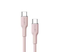 Kable USB - Reinston USB-C do USB-C SOFT 65W 1,5m Różowy - miniaturka - grafika 1