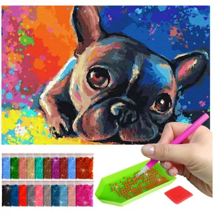 Haft Diamentowy ARTULIO, Obraz DIY 5D, Diamond Painting, Mozaika Diamentowa 40X60cm (Pies na malowniczym tle) + Zestaw Akcesoriów - Zabawki kreatywne Haft Diamentowy ARTULIO, Obraz DIY 5D, Diamond Painting, Mozaika Diamentowa 40X60cm (Pies na malowniczym tle) + Zestaw Akcesoriów - Zabawki kreatywne - miniaturka - grafika 1