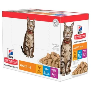 Hill`s Science Plan Zestaw Feline, 24 x 85 g - Adult, kurczak, wołowina i ryba - Mokra karma dla kotów - miniaturka - grafika 2