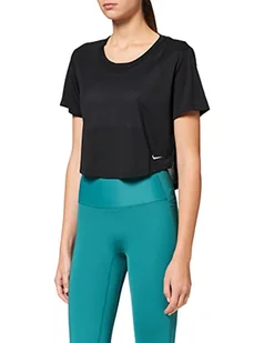 Nike Damska koszulka W Nk One Df Breathe Ss Top T-Shirt, czarny/biały, XL DD4708 - Koszulki i topy damskie - miniaturka - grafika 1