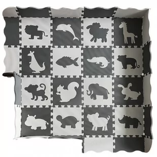 Woopie Baby Mata Piankowa Kontrastowa Zwierzęta Puzzle Kojec - Maty piankowe - miniaturka - grafika 1