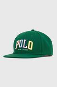 Czapki męskie - Polo Ralph Lauren czapka z daszkiem kolor zielony z aplikacją - miniaturka - grafika 1