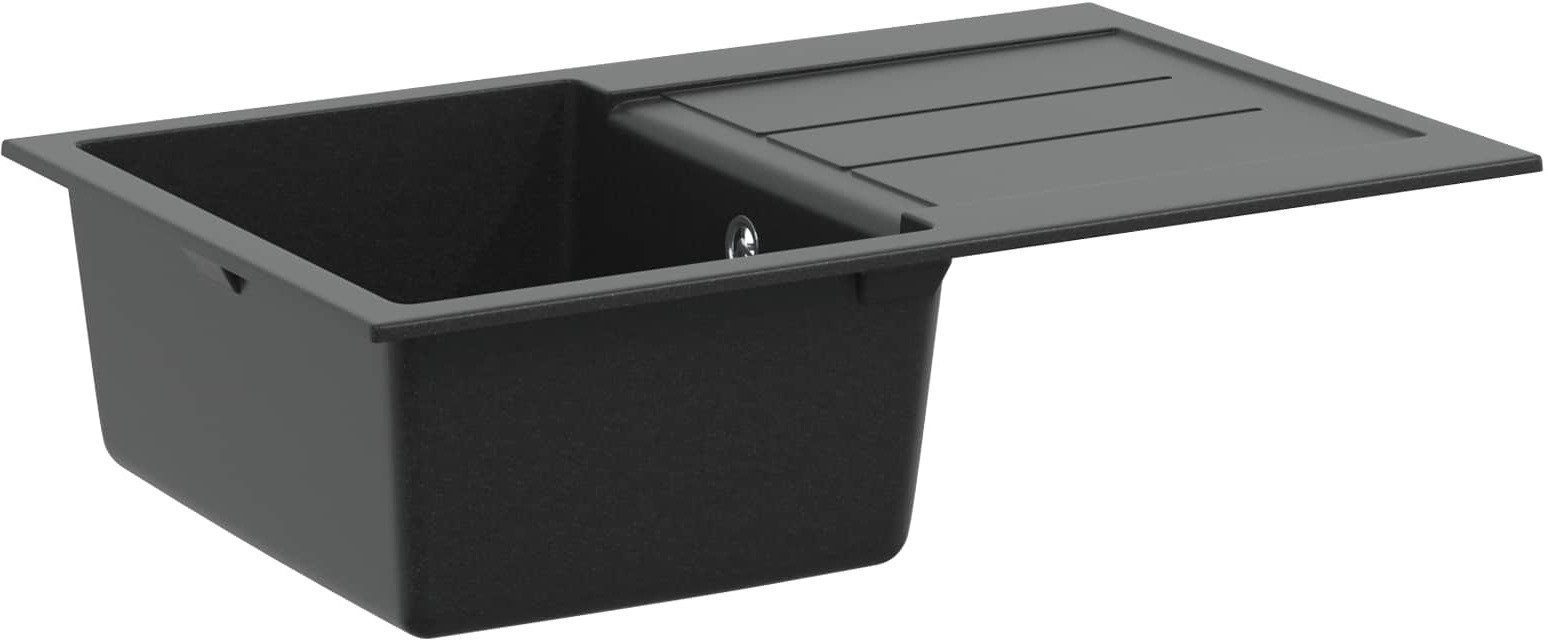vidaXL Zlew Czarny 780 x 500 mm 80% Kwarc i 20% Żywica