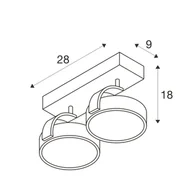 Oprawy, klosze i abażury - Reflektor ścienno/sufitowy KALU 2 2xGU10 2x75W - czarny - miniaturka - grafika 1