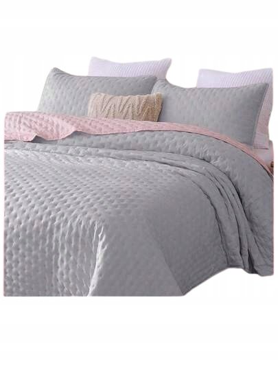 Shein Pościel Szara Pikowana 3EL. Poszewki Na Poduszki I Kołdrę 173*229 1KC