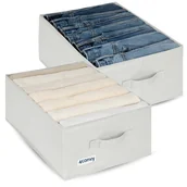 Pokrowce na ubrania - 2x organizer XXL pudełko pojemnik na ubrania jeansy do szuflady 30x42x17 - miniaturka - grafika 1
