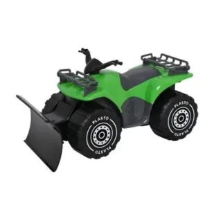 Quad z pługiem w pudełku 30 cm, zielony PLASTO - Samochody i pojazdy dla dzieci - miniaturka - grafika 1