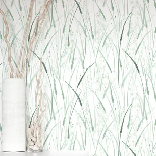 Tapeta Coastal Greens. CG05. Akwarelowa Zielona. Trawy - Tapety - miniaturka - grafika 1