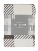 Koce - Miękki koc kremowo - szary 150x200 cm w kratę CHECKER - miniaturka - grafika 1