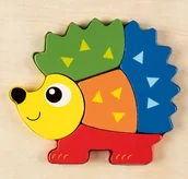 Sortery dla dzieci - Playtive Kolorowe Drewniane Puzzle 2D Jeż - miniaturka - grafika 1