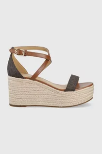 Sandały damskie - Michael Kors MICHAEL MICHAEL sandały SERENA WEDGE ESPADRILLE damskie kolor brązowy na koturnie - grafika 1