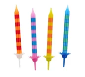 Dekoracje sali - GO Świeczki urodzinowe w paski - 24 szt. BP560002A - miniaturka - grafika 1