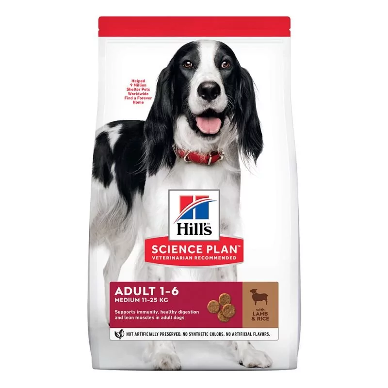HILL'S SP  Science Plan Canine Adult Medium Breed Jagnięcina i Ryż 14kg + niespodzianka dla psa GRATIS!