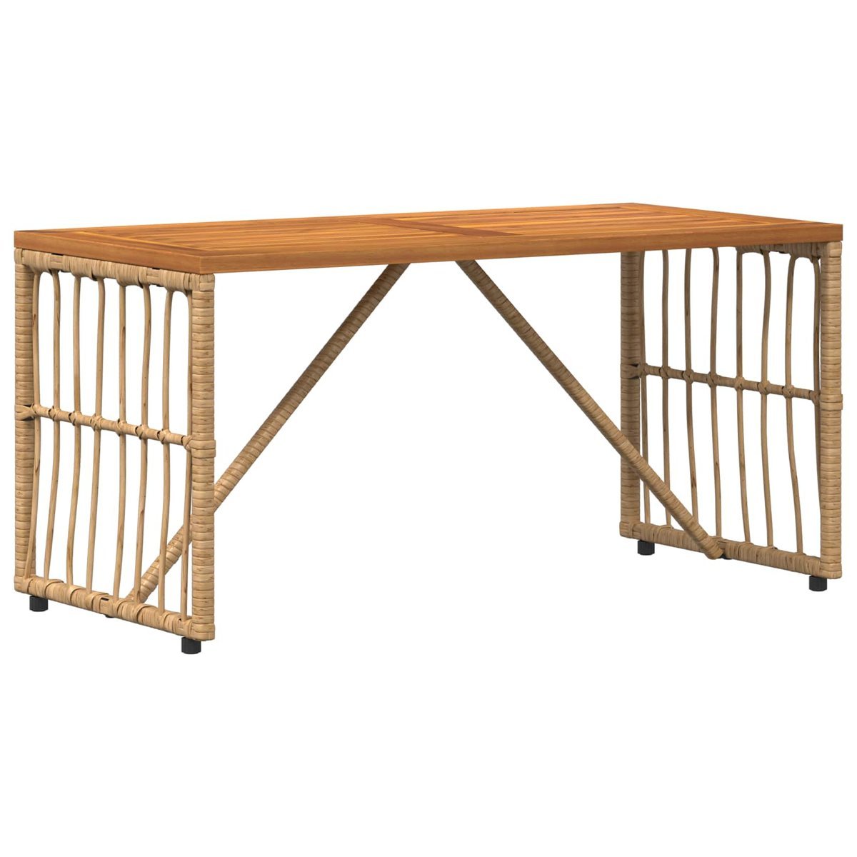 vidaXL Stół na Zewnątrz Naturalny 80 x 40 x 40 cm Stal i poli rattan
