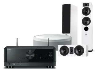 Kino domowe Yamaha RX-V4A (czarny) + Tesi 5 + 7 + MusicCast 50 (biały) - Kino domowe - miniaturka - grafika 1