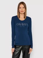 Bluzki damskie - Guess Bluzka Izaga Tee W1BI03 J1311 Granatowy Slim Fit - miniaturka - grafika 1