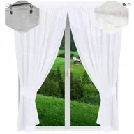 Firany - Firana gotowa gładka 230x400 firany balkon do salonu firanki gotowe białe - miniaturka - grafika 1