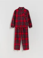 Moda i Uroda OUTLET - Reserved - Bawełniana piżama w kratę - czerwony - miniaturka - grafika 1