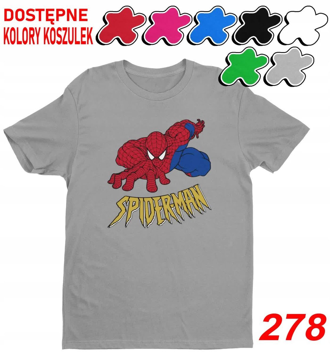 Dziecięca Koszulka T-Shirt Z Nadrukiem Wybór Anengers Spiderman -L 146-152