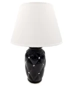 Lampy stojące - Lampa stołowa nocna z kryształkami czarna z białym kloszem glamour 43 cm - miniaturka - grafika 1