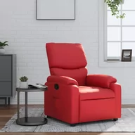 Fotele i pufy dla dzieci - ﻿Fotel rozkładany, czerwone wino, sztuczna skóra - miniaturka - grafika 1