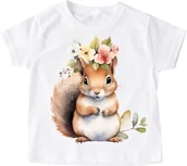 Koszulki dla dziewczynek - Koszulka z wiewiórką dla dziecka wiewiórka7 - miniaturka - grafika 1