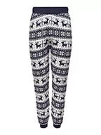 Legginsy - ONLY Damskie Onlxmas wygodne spodnie w kształcie płatka śniegu KNT legginsy, Nocne niebo/wzór: W. Cloud Dancer, L - miniaturka - grafika 1