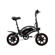 Rowery elektryczne - Dyu D3F 14 Cali 25 Km/H Rower Elektryczny - Moc 250W Bateria 36V10Ah Zasięg 40Km Hamulce Tarczowe - Czarny - miniaturka - grafika 1
