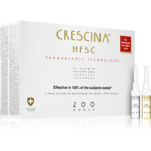 Crescina Pielęgnacja na porost włosów i przeciw wypadaniu włosów dla kobiet Transdermic 200 20 x 3,5 ml - Serum do włosów - miniaturka - grafika 1