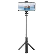 Selfie stick - Elight S3 2 w 1 Selfie Stick i wideorozmowa WEB, przedłużony statyw do 68 cm i spust, czarny - miniaturka - grafika 1