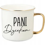 Kubki - KUBEK UCHO RANT ZŁOTY PORCELANOWY RETRO 280ML PREZENT DLA DZIEKAN MIX WZORY - miniaturka - grafika 1