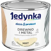 Emalie - Farba akrylowa Jedynka DecoProtect Drewno i Metal Mat Kremowy 0,2 l - miniaturka - grafika 1