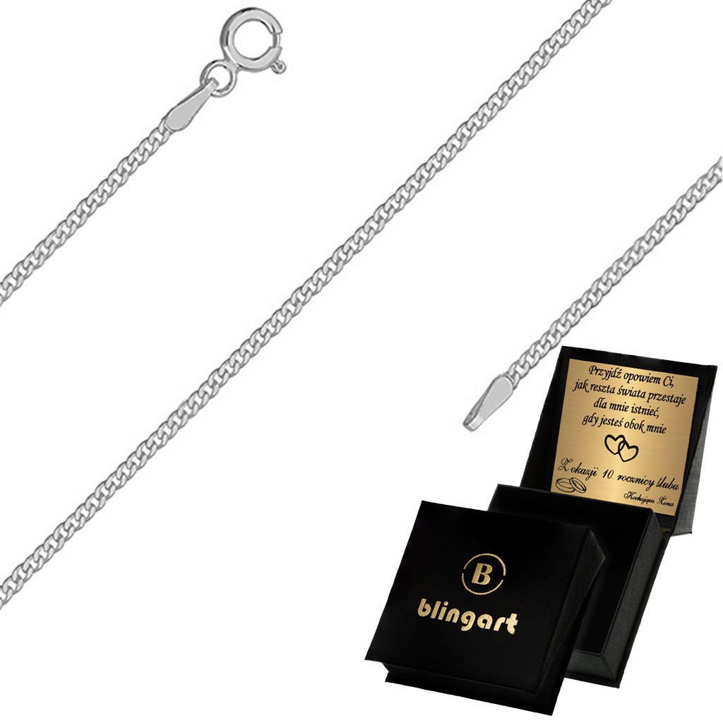 Srebrny łańcuszek męski PANCERKA rodowany SREBRO 9