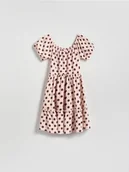 Sukienki i spódniczki dla dziewczynek - Reserved - Sukienka w kropki - pastelowy róż - miniaturka - grafika 1