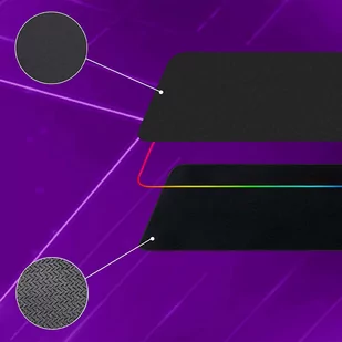 Podkładka pod mysz na biurko Gamingowa podświetlenie LED 35x25cm Black - Podkładki pod mysz - miniaturka - grafika 4