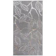Dywany - Dywan Plush 67 x 120 cm liście szary - miniaturka - grafika 1