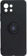 Etui i futerały do telefonów - Bizon Etui Case Silicone Ring Sq do Xiaomi Mi 11 Lite czarne - miniaturka - grafika 1