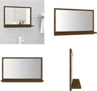 Lustra - vidaXL Lustro łazienkowe dąb brązowy 60x10,5x37 cm Materiał drewnopochodny - Lustro - Lustro łazienkowe - Lustro łazienkowe - Lustro ścienne - miniaturka - grafika 1