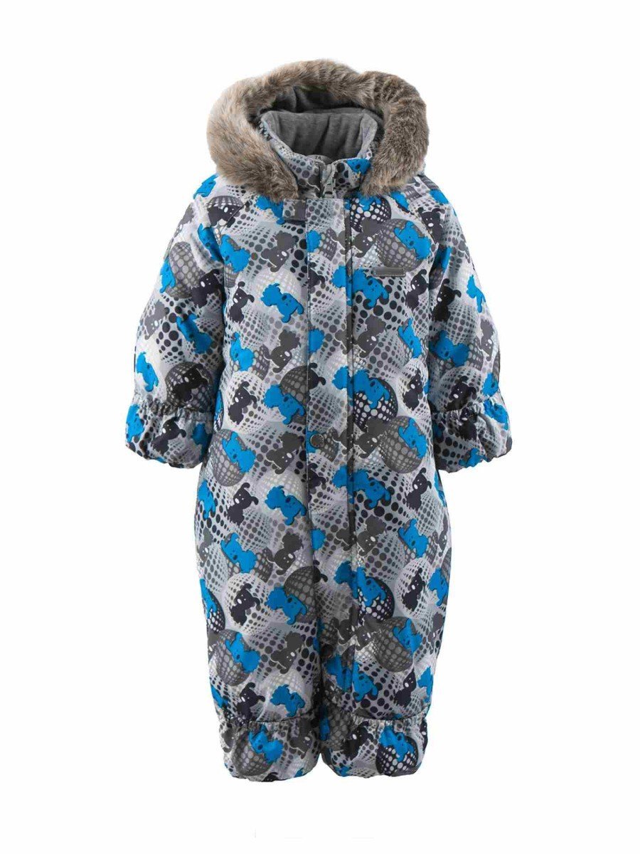 Chłopięcy niemowlęcy kombinezon zimowy ZOO szary Lenne r.68