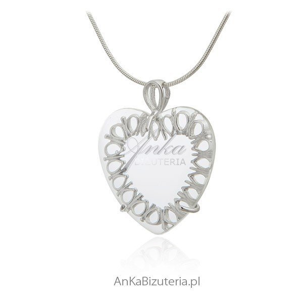 ankabizuteria.pl Zawieszka srebrna serduszko ażurowe z kryształkiem p