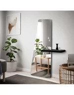 Lustra - Nowoczesne stojące lustro nieregularne z półką - MATEO SHELF, Wymiary: 60x150 (wymiar półki 12x70) - miniaturka - grafika 1