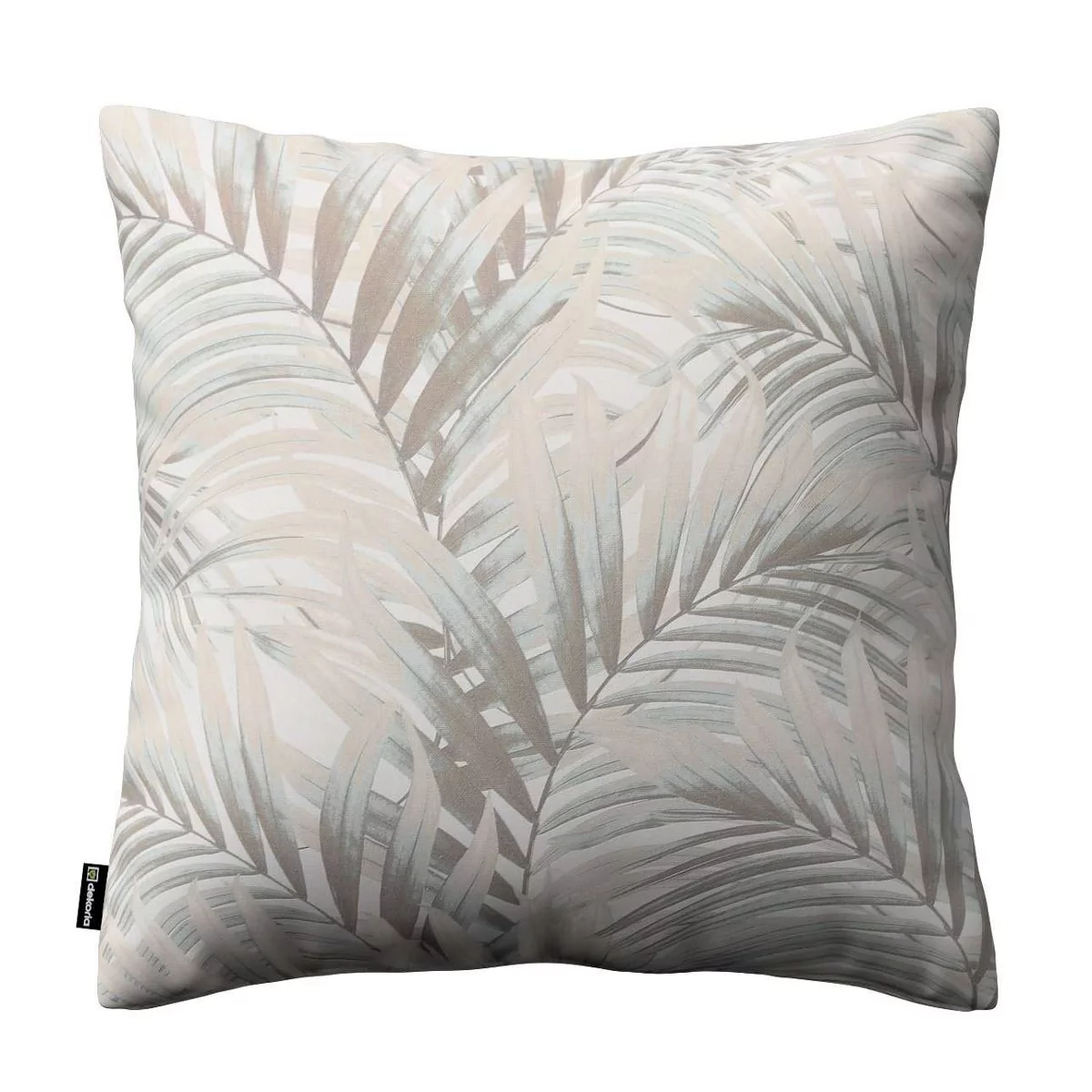 Dekoria Poszewka Kinga na poduszkę beżowo kremowe liście palmy na białym tle w 43 × 43 cm Gardenia 100-142-14